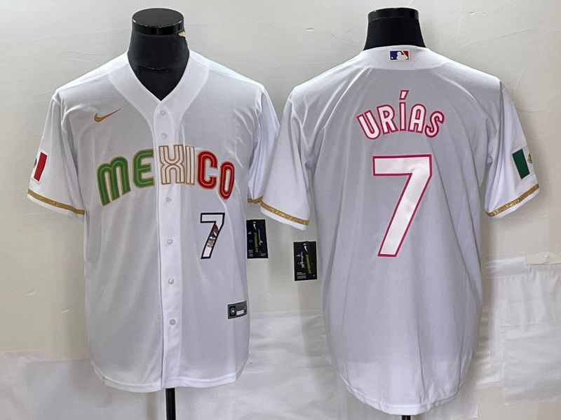 Men 2023 World Cub Mexico #7 Urias White Nike MLB Jersey style 1->more jerseys->MLB Jersey
